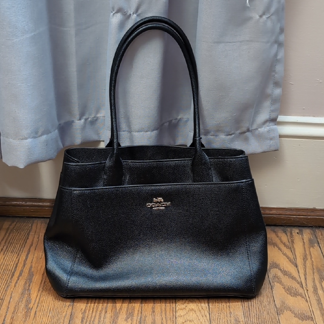 Coach Black Leather Top Handle Bag